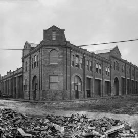 Glass Negative - Construction of City Municipal Market Building Number 2 in Haymarket, 1910