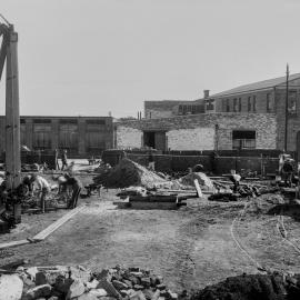 Glass Negative - Construction of the Municipal Council of Sydney Electricity Depot Camperdown, 1919