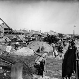 Glass Negative - Construction of the Municipal Council of Sydney Electricity Depot Camperdown, 1919