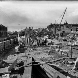 Glass Negative - Construction of the Municipal Council of Sydney Electricity Depot Camperdown, 1919