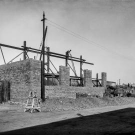 Glass Negative - Construction of the Municipal Council of Sydney Electricity Depot Camperdown, 1919