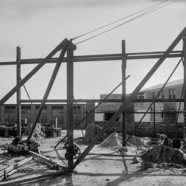 Glass Negative - Construction of the Municipal Council of Sydney Electricity Depot Camperdown, 1919