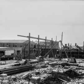 Glass Negative - Construction of the Municipal Council of Sydney Electricity Depot Camperdown, 1919