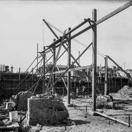 Glass Negative - Construction of the Municipal Council of Sydney Electricity Depot Camperdown, 1919