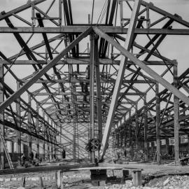 Glass Negative - Construction of the Municipal Council of Sydney Electricity Depot Camperdown, 1919
