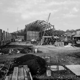 Glass Negative - Construction of the Municipal Council of Sydney Electricity Depot Camperdown, 1919