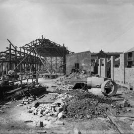 Glass Negative - Construction of the Municipal Council of Sydney Electricity Depot Camperdown, 1919