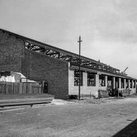 Glass Negative - Construction of the Municipal Council of Sydney Electricity Depot Camperdown, 1919