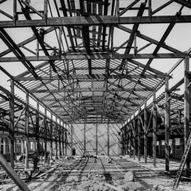 Glass Negative - Construction of the Municipal Council of Sydney Electricity Depot Camperdown, 1919