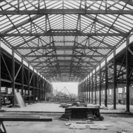 Glass Negative - Construction of the Municipal Council of Sydney Electricity Depot Camperdown, 1919