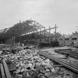 Glass Negative - Construction of the Municipal Council of Sydney Electricity Depot Camperdown, 1919