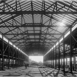 Glass Negative - Construction of the Municipal Council of Sydney Electricity Depot Camperdown, 1919
