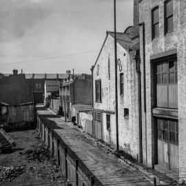 Glass Negative - Construction of the City Municipal Fruit Market Building Number 3 in Haymarket, 1910