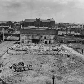 Glass Negative - Construction of the City Municipal Fruit Market Building Number 3 in Haymarket, 1910