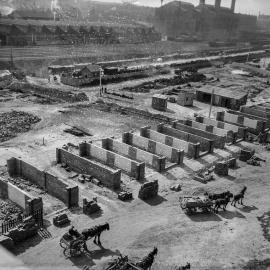 Glass Negative - Construction of the City Municipal Fruit Market Building Number 3 in Haymarket, 1911