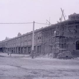 Glass Negative - Construction of the City Municipal Fruit Market Building Number 3 in Haymarket, 1911