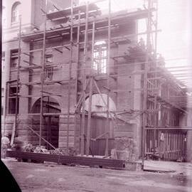 Glass Negative - Scaffolding on front of Pyrmont Power Station Extension Number 3, Pyrmont, 1913