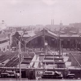 Glass Negative - Construction of the W P Manning Building, Haymarket, 1913