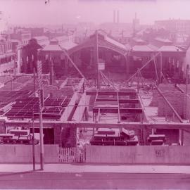 Glass Negative - Construction of the W P Manning Building, Haymarket, 1913