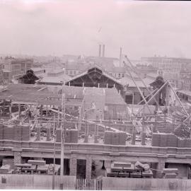 Glass Negative - Construction of the W P Manning Building, Haymarket, 1913