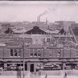 Glass Negative - Construction of the W P Manning Building, Haymarket, 1913