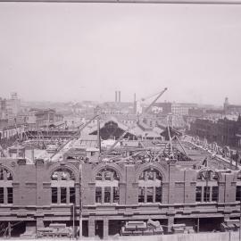 Glass Negative - Construction of the W P Manning Building, Haymarket, 1913