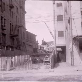 Glass Negative - Construction of Workshops and Stores for Sydney Municipal Council substation, Sydney, 1917