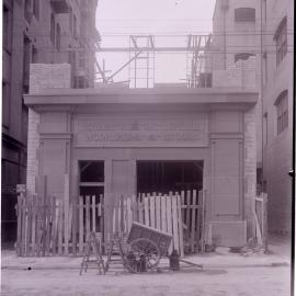 Glass Negative - Construction of Workshops and Stores for Sydney Municipal Council substation, Sydney, 1917