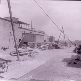 Glass Negative - Construction of Workshops and Stores for Sydney Municipal Council substation, Sydney, 1917