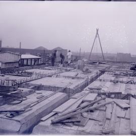 Glass Negative - Construction of Workshops and Stores for Sydney Municipal Council substation, Sydney, 1917
