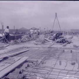 Glass Negative - Construction of Workshops and Stores for Sydney Municipal Council substation, Sydney, 1917