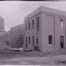 Glass Negative - Construction of cement storage shed at Municipal Council Depot, Wattle Street Pyrmont, 1918