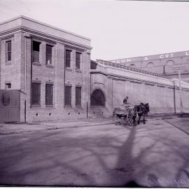 Glass Negative - Construction of cement storage shed at Municipal Council Depot, Wattle Street Pyrmont, 1918