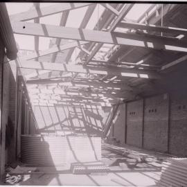 Glass Negative - Construction of cement storage shed at Municipal Council Depot, Wattle Street Pyrmont, 1918