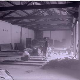 Glass Negative - Construction of cement storage shed at Municipal Council Depot, Wattle Street Pyrmont, 1918