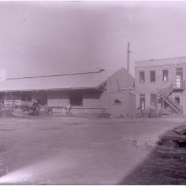 Glass Negative - Construction of cement storage shed at Municipal Council Depot, Wattle Street Pyrmont, 1918