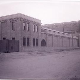 Glass Negative - Construction of cement storage shed at Municipal Council Depot, Wattle Street Pyrmont, 1918