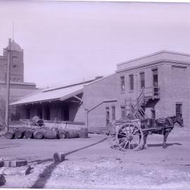 Glass Negative - Construction of cement storage shed at Municipal Council Depot, Wattle Street Pyrmont, 1919