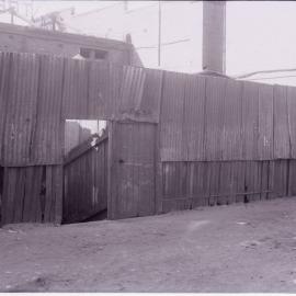 Glass Negative - Fence at rear of property on Alfred Street Sydney, 1922
