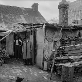 Glass Negative - Inspector of Nuisances visits dwellings in Grose Street Camperdown, 1922