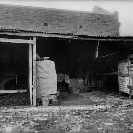 Glass Negative - Craig Edwin grocer sheds and yard, Denison Street Camperdown, 1922