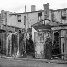 Glass Negative - Harwood Street houses from Union Lane Pyrmont, 1922