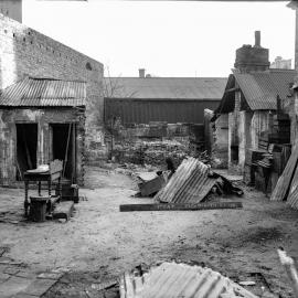 Glass Negative - Backyard and outbuildings in Goulburn Street Surry Hills, 1922