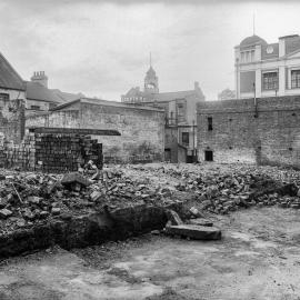 Glass Negative - Vacant block and buildings, Castlereagh Lane Surry Hills, 1922
