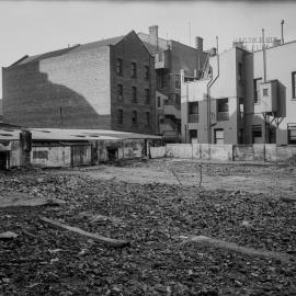 Glass Negative - Demolition of Queens Court, Dalley Street Sydney, 1922