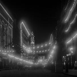 Glass Negative - Street Illuminations in Martin Place Sydney, 1920