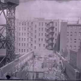 Glass Negative - Construction of the Castlereagh Street Sub Station, Haymarket, circa 1918