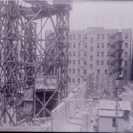 Glass Negative - Construction of the Castlereagh Street Sub Station, Haymarket, circa 1918