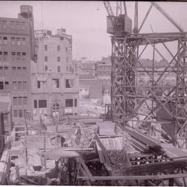 Glass Negative - Construction of the Castlereagh Street Sub Station, Haymarket, circa 1918