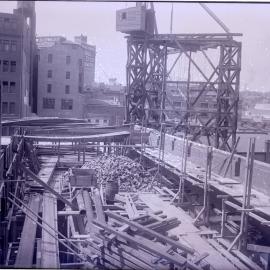 Glass Negative - Construction of the Castlereagh Street Sub Station, Haymarket, circa 1918